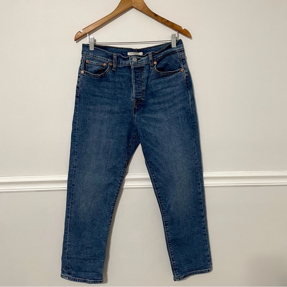 LEVI’S • wedgie straight high waisted button fly jeans sz 32 - Picture 5 of 10
